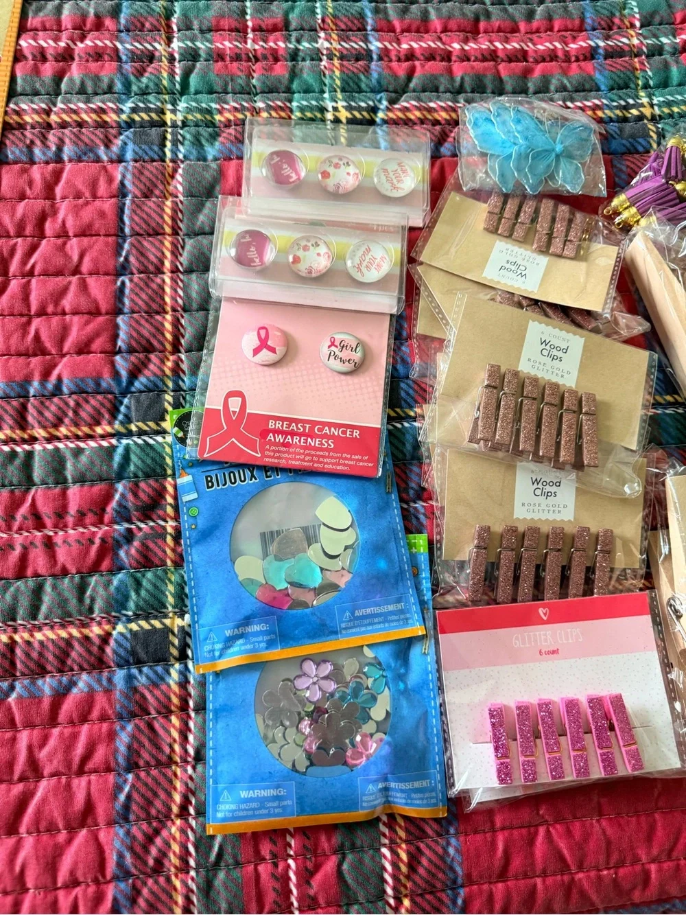 ✨Craft bundle. Assorted Decorative Wooden Clothespins – Pink & White